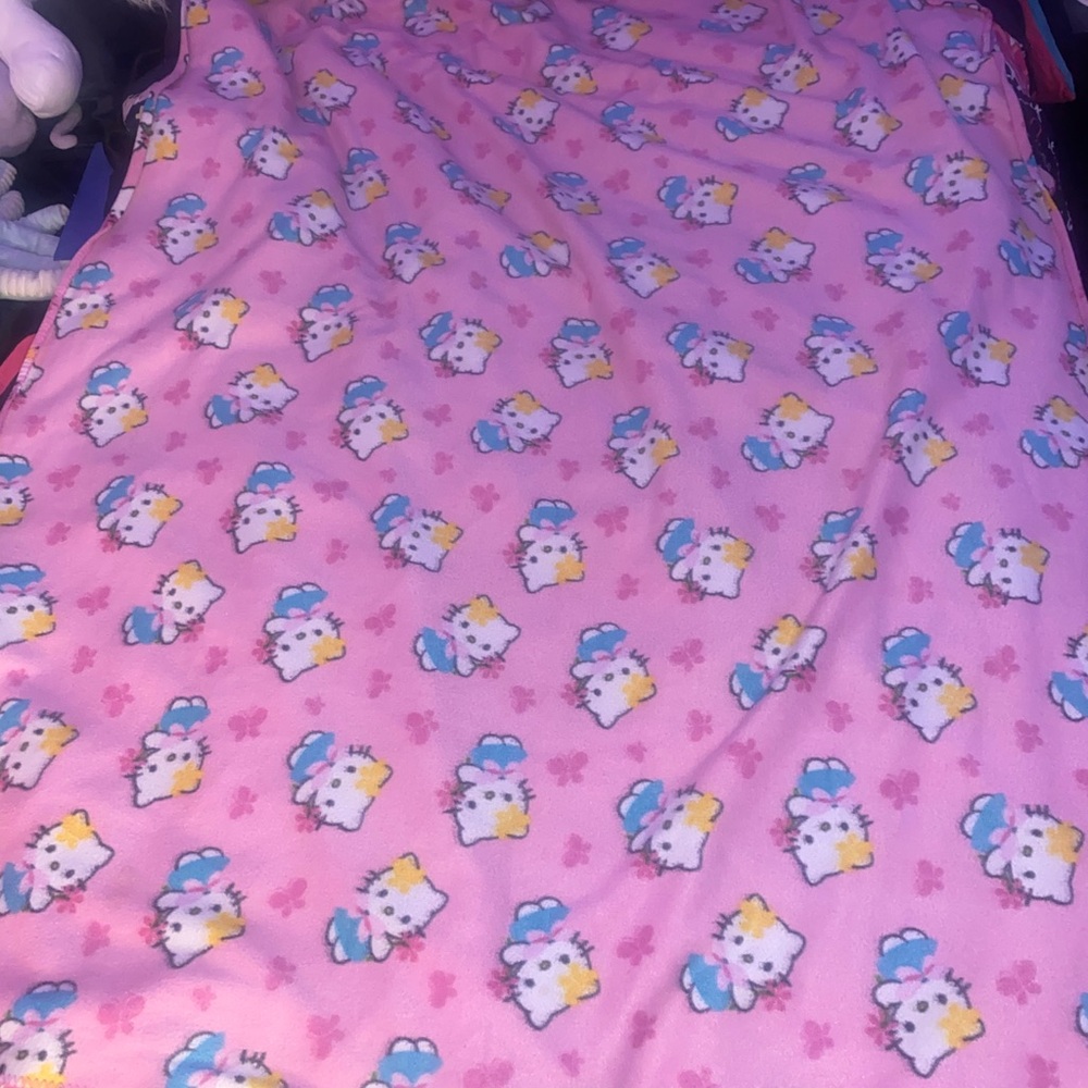 vintage y2k sanrio pink hello kitty fleece blanket from 2003🩷 - Picture 5 of 7